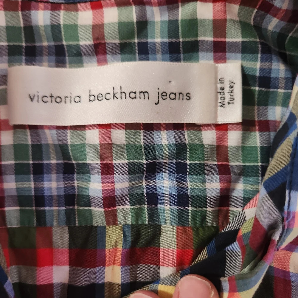 EUC Victoria Beckham Jeans Multi Check Button Down Shirt, Size S/US 2 or UK 6 - Picture 6 of 9